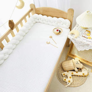 极速定做夏季纯棉华夫婴儿床床笠儿童床床笠宝宝BB新Y生儿幼儿园