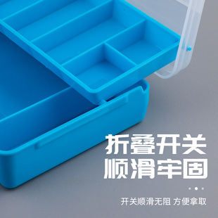 极速钓鱼配件盒j双层路亚饵盒折叠大容量假饵收纳双层工具渔具假