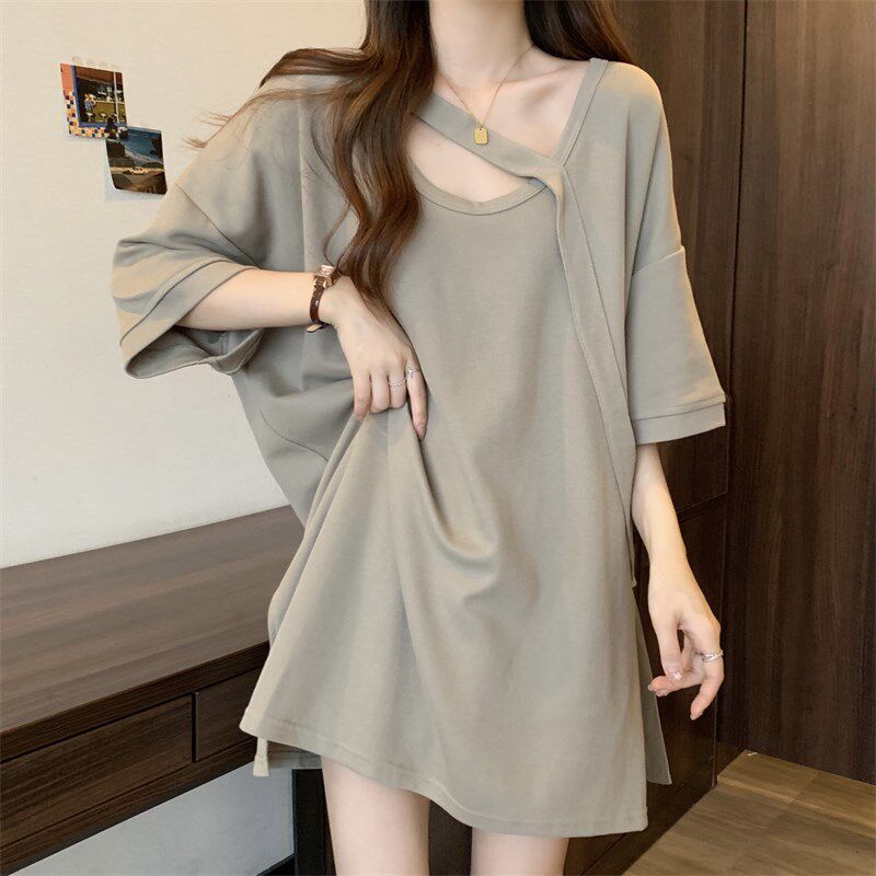 新品孕妇上衣夏季薄款时尚洋气时髦遮屁股宽N松短袖t恤短裤两件套