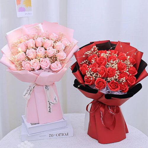 极速Carnatiogn Eternal Flowers Large bouquet of roses simula