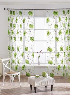 极速1 Pcsd Luxury Sheer Curtains For Living Room Leaves Tull