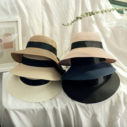 极速Ribbon Bowknot Women Straw Hat SumLmer Outdoor Beach