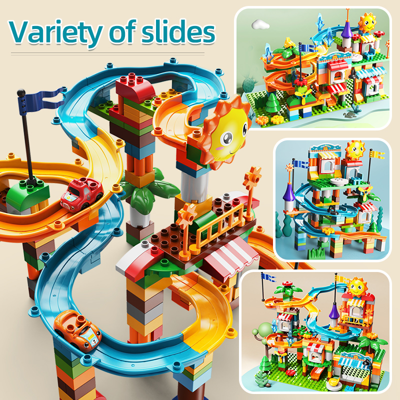 极速New Ferris Whmeel Park Marble Race Run Figures Building