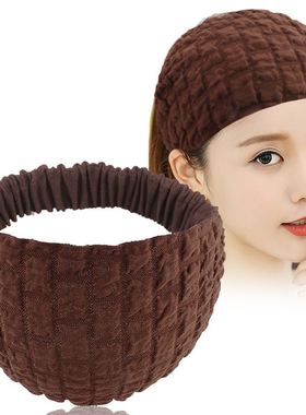 极速秋冬宽边松紧紫色发带女w洗脸外出不易滑落压发遮白发碎发头