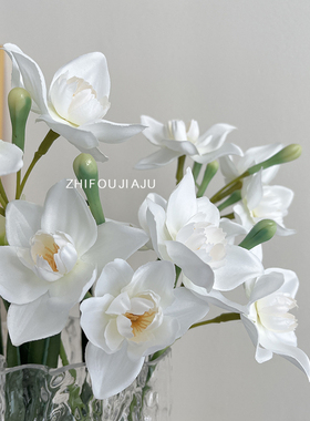 新品水仙花仿真花高枝轻t奢假花摆件高端客厅摆设花束餐桌装饰品