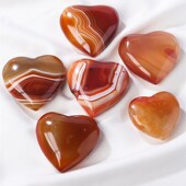 极速天然b水晶红玛瑙爱心摆件手工抛光宝石心形把玩石水晶工艺品