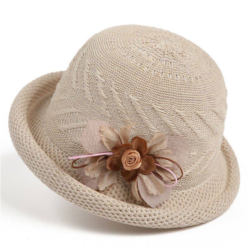 中老年人女士春秋帽子妈妈时尚百搭盆帽洋气小礼帽夏季渔夫帽凉帽