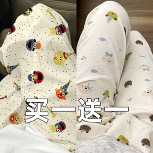 女夏款 2026新款 韩版 可爱芝麻街印花睡裤 可外穿 家居休闲云朵棉长裤