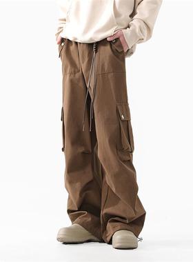 BLANKIN美拉德cleanfit降落伞兵工装裤子男潮牌宽松阔腿直筒长裤