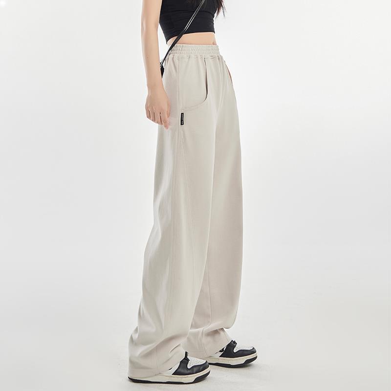 美式运动裤女2024新款秋冬宽松休闲弯刀卫裤香蕉裤爵士舞加绒裤子