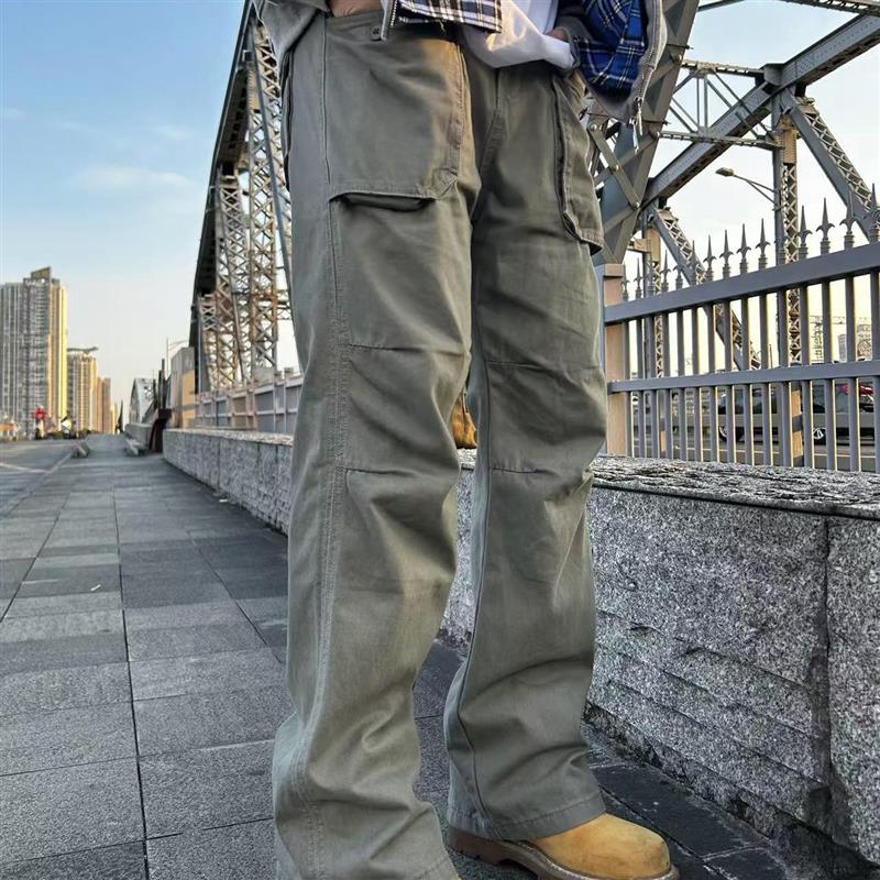 22TREE美式复古休闲直筒裤工装男小众秋冬cleanfit百搭宽松长裤