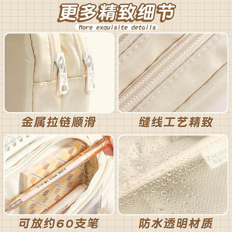 极速大容量透明笔袋女孩版2023年E新款初中生四层铅笔盒高中男生