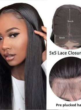 极速Queenlife 5x5 Straight Lace Closure WigN 250/180 Density