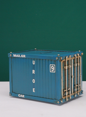 极速酒吧台球室内集装箱模型摆件复古工J业风柜子摆放装饰品铁艺