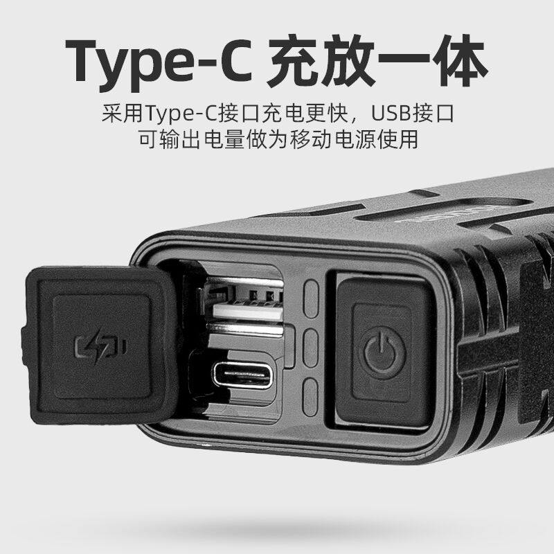 极速洛克兄弟自行车灯前灯强光手电筒夜骑UMSB充电山地公路车骑行