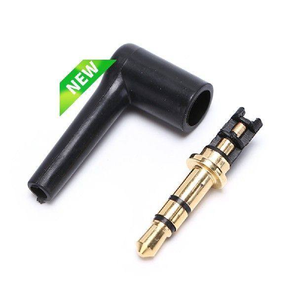 极速2Pcs/lot 90 Degrees 3.5mm stereo headLset plug jack 3 4