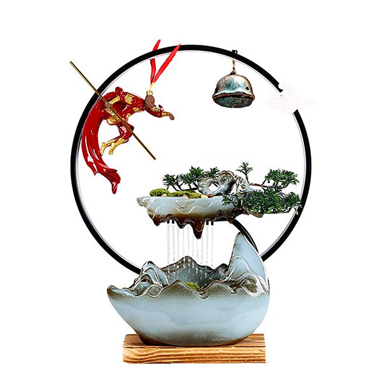 嫦娥奔月流水生财摆件o转运球客厅鱼缸循环水景办公室创意开业礼