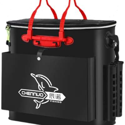 极速鱼箱装鱼桶加厚鱼q护桶插杆多功能钓鱼桶活鱼桶摺叠渔具包鱼