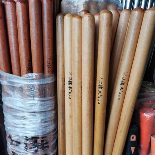 极速铁杴木把锄头木柄圆口木棒铁锹把头一体实木S把进口槐木把工