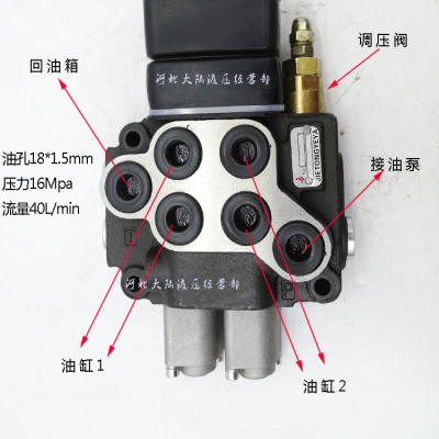 多路换向阀一杆双控控制u阀电动叉车阀双向油缸小铲车分配器