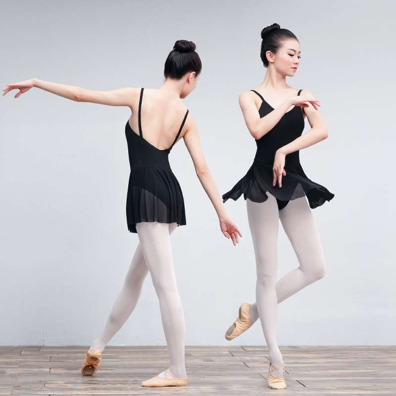 芭蕾舞练功服女高胯基训形体服成人训练艺考吊带体操舞蹈生连体衣
