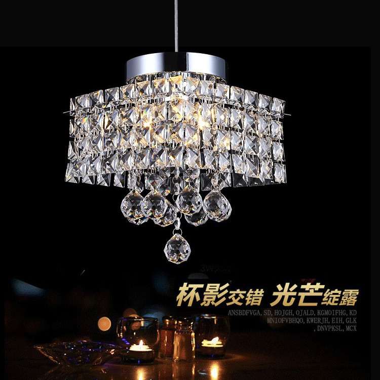 餐厅灯吊灯三头水晶餐吊灯圆形led单头床头吊灯吊线灯温馨卧室