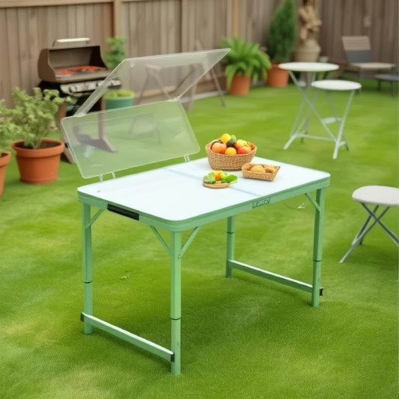 户外桌便携式铝合金可折叠餐桌折叠桌椅摆摊桌圆方管桌野餐小桌子