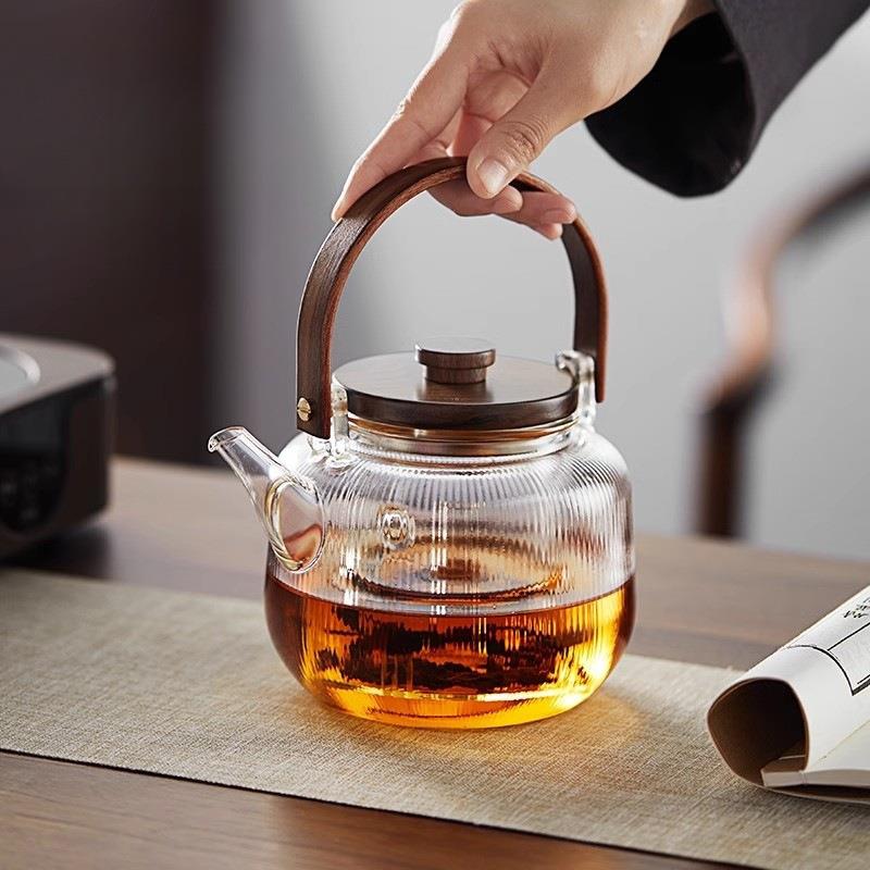 玻璃煮茶壶新款烧水壶泡茶家用提梁壶围炉耐高温电陶炉明火