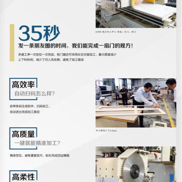 30秒一扇门的舒平木门四边锯木门数控加工中心