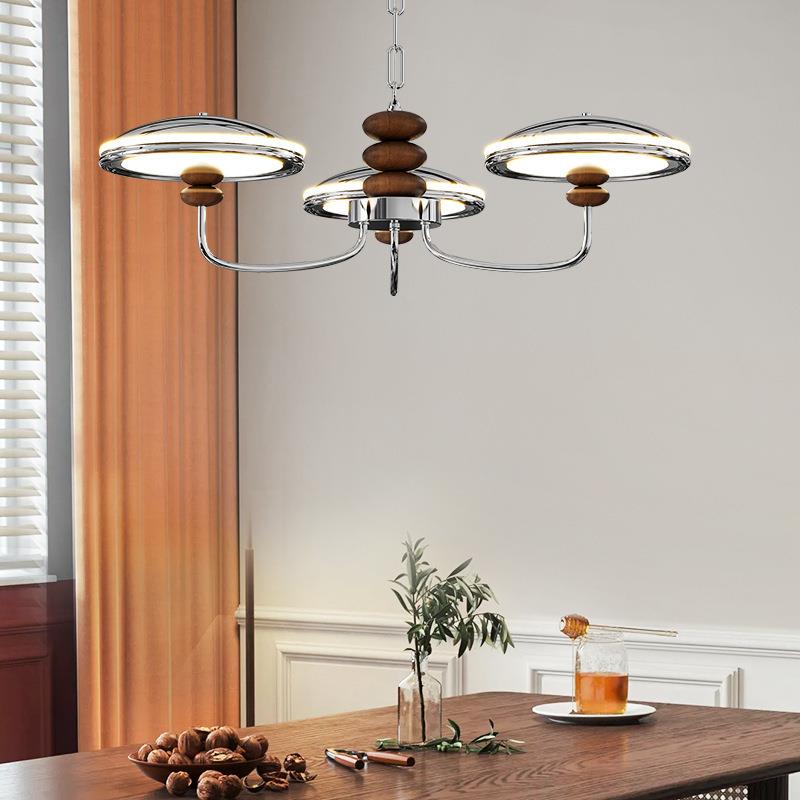高端吊链工业风餐厅吊灯新款飞碟法式创意复古护眼全光谱客厅主灯