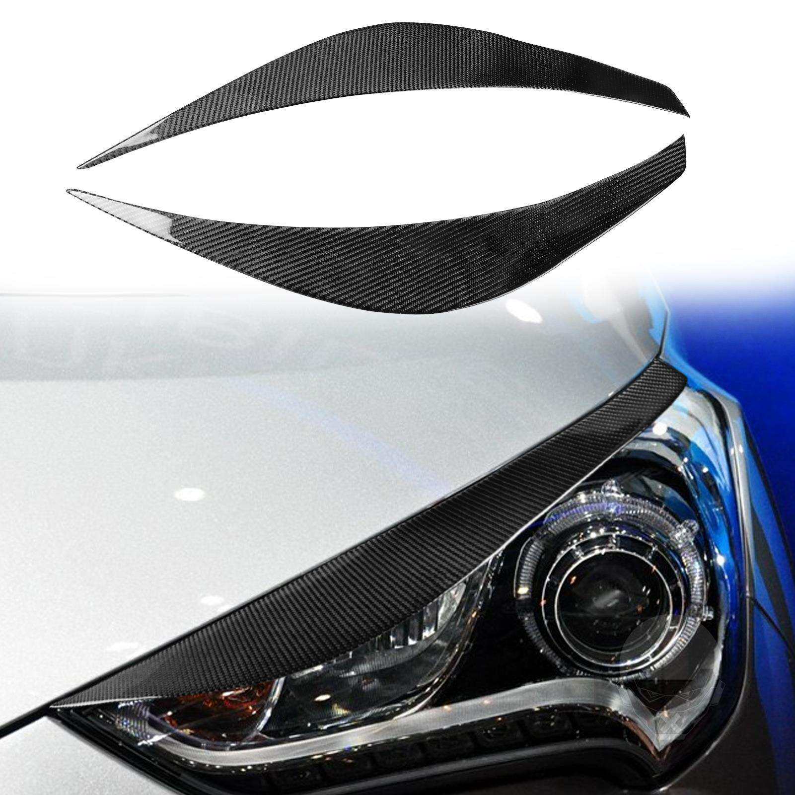 适用于现代飞思Veloster11-17款碳纤维大眼灯眉汽车外饰改装配件