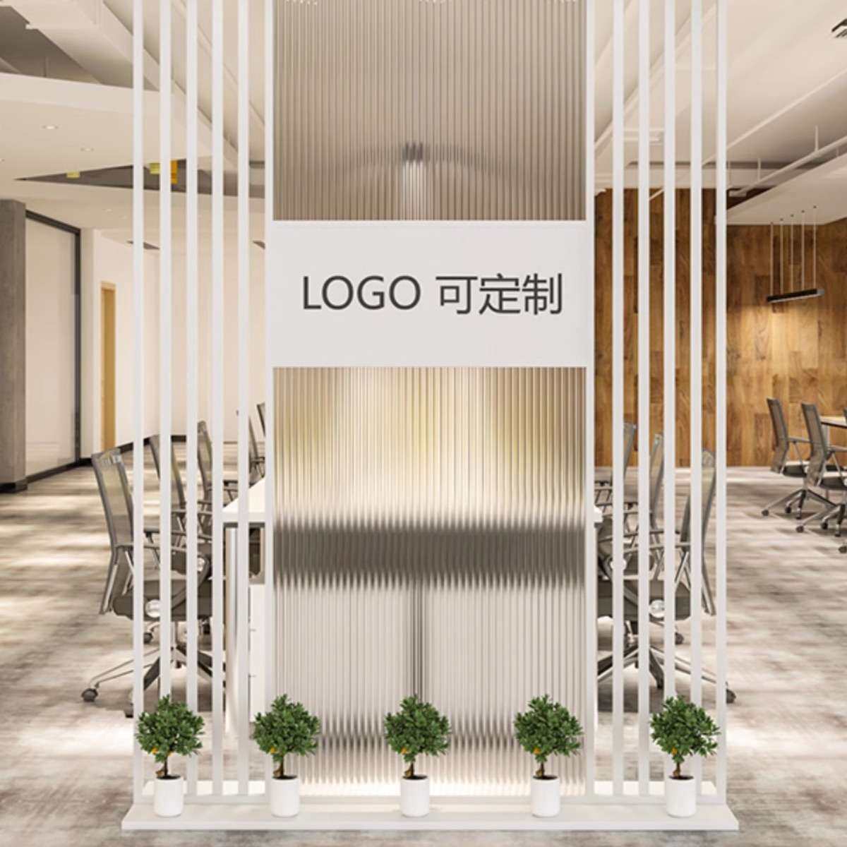 现代简约铁艺公司屏风客厅玻璃隔断办公室进门遮挡入户前台商用