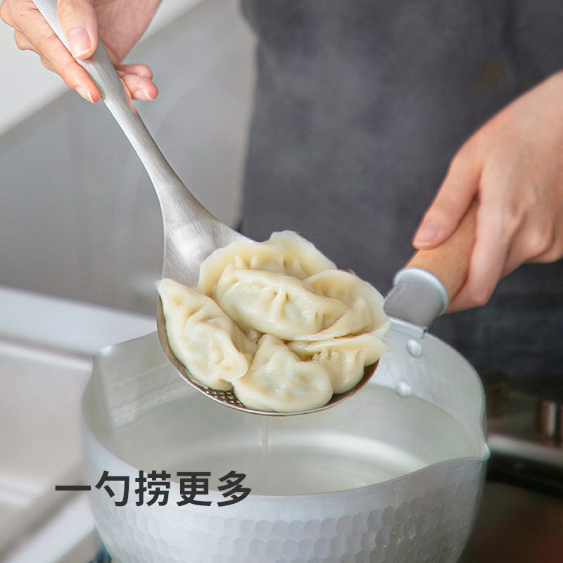 锈钢大漏勺家用焯水笊篱过滤网捞面厨房滤油勺火锅捞勺