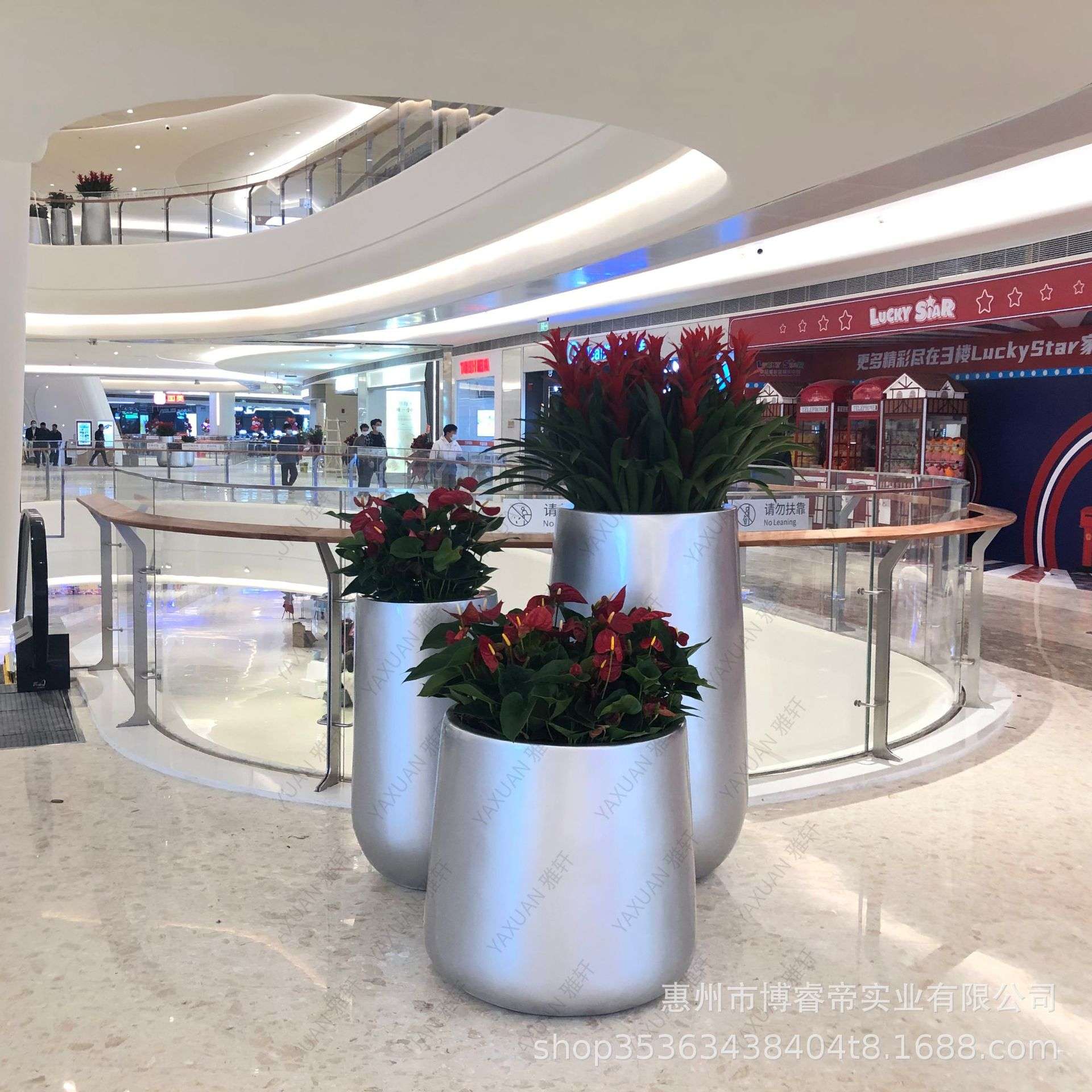 玻璃钢花箱商场花盆户外大花瓶简约落地花器市政大花盆玻璃钢工厂