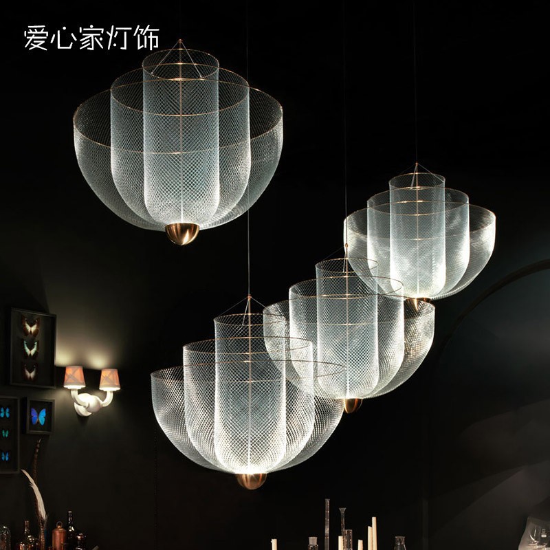 后现代轻奢网格艺术餐厅客厅