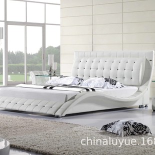 现代简约供应顺德卧室家具软体床经典款式皮艺床拉扣出口双人床