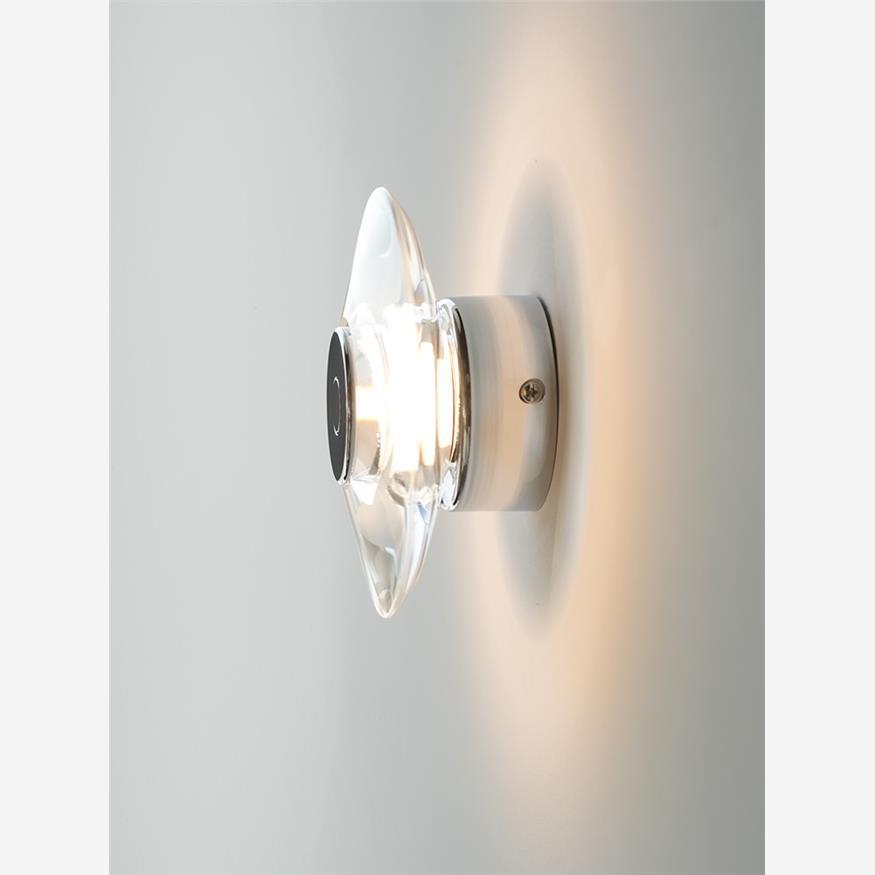 极简艺术家居意式极简灯圆形卧室水晶床头壁灯现代走廊过道镜前灯