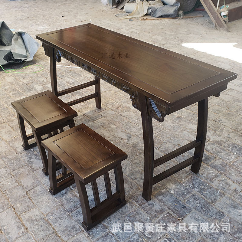 国学桌仿古书法桌书画桌实木国学堂桌椅国学桌椅厂家画案中式学校
