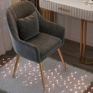 网红椅ins风美甲店顾客靠背化妆椅家用卧室房间少女心梳妆台凳子