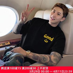 bieber 情侣短袖 good笑脸小众潮牌美式 纯棉宽松男士 T恤 夏季 Drew