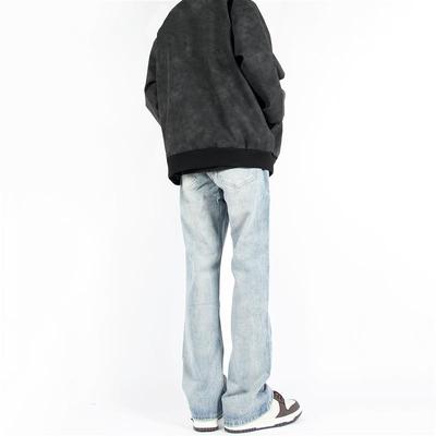 MOD高街美式牛仔裤男女潮宽松直筒垂感修身vibe休闲微喇叭工装裤