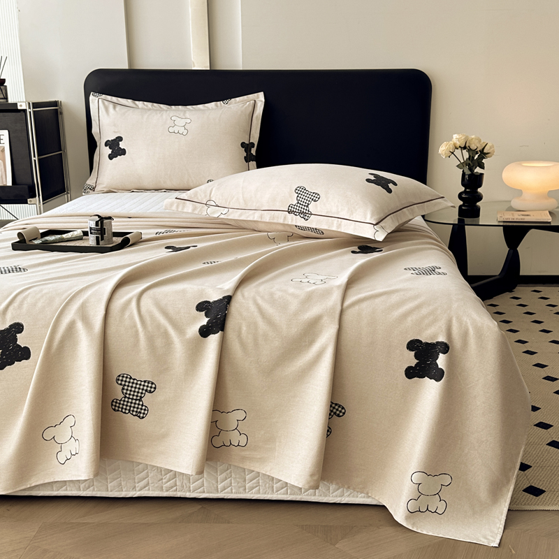 定制A类全棉磨毛床单枕套秋冬纯棉加厚单子双人加大拼接榻榻米坑2