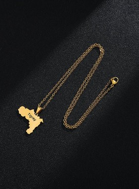 极速新款欧美时尚热销不锈钢埃塞C俄比亚提格雷区吊坠项链饰品男