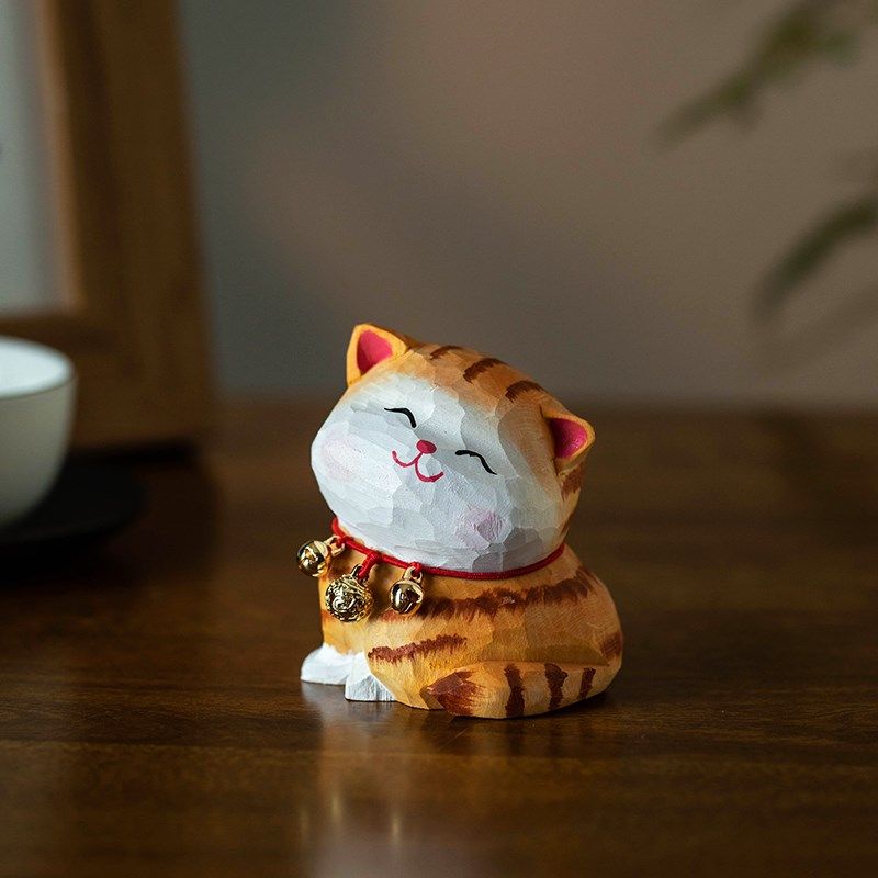 极速手工木雕可爱招财小猫咪汽车摆件中控台创意S车载桌面治愈系,汽车用品/电子/清洗/改装,摆件,淘宝优惠券,粉丝福利购,淘宝优惠卷