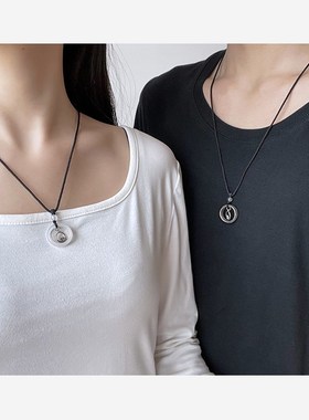 极速海誓山盟 天然玛瑙情侣一对项链海誓山盟Q纯银吊坠锁骨坠小众