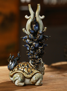 新品陶瓷招财龙龟摆件p客厅中式摆件装饰品玄关搬家送礼乔迁礼物