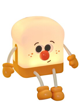 新品治癒系吐司小夜灯摆件家居装饰品卧室宿舍牀头V氛围拍拍灯礼