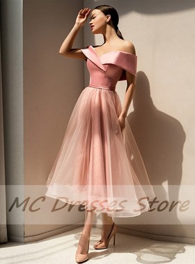 极速JEHETH Strapless Tulle Modern Off theL Shoulder Prom Gow