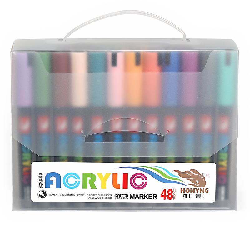 极速虹影丙烯马克笔美术专用防水y手绘diy画鞋子衣服skink颜料画