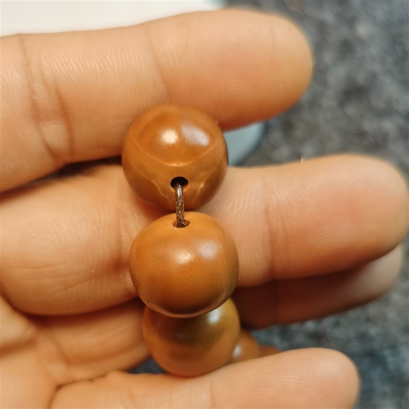 极速新款 橄榄核老型桶珠文v玩手串单圈男女手链脖挂两头无漏无补